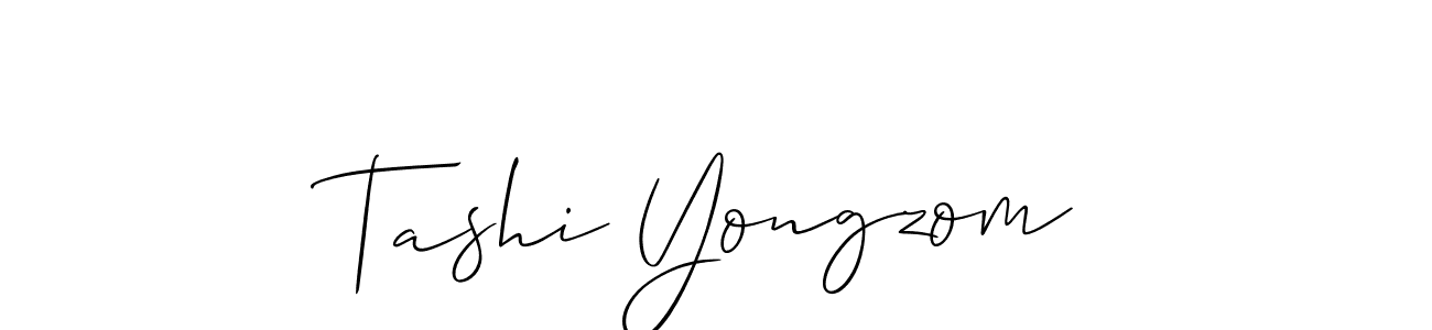 Make a short Tashi Yongzom signature style. Manage your documents anywhere anytime using Allison_Script. Create and add eSignatures, submit forms, share and send files easily. Tashi Yongzom signature style 2 images and pictures png