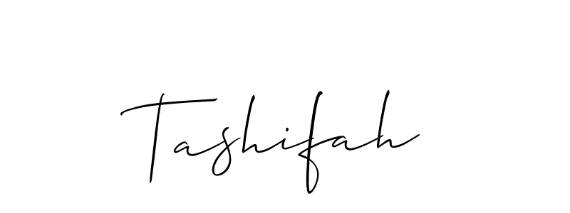 Use a signature maker to create a handwritten signature online. With this signature software, you can design (Allison_Script) your own signature for name Tashifah. Tashifah signature style 2 images and pictures png