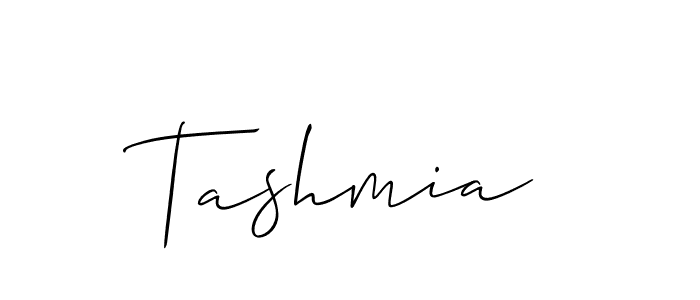 Design your own signature with our free online signature maker. With this signature software, you can create a handwritten (Allison_Script) signature for name Tashmia. Tashmia signature style 2 images and pictures png