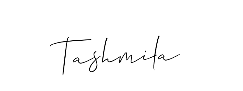 Allison_Script is a professional signature style that is perfect for those who want to add a touch of class to their signature. It is also a great choice for those who want to make their signature more unique. Get Tashmila name to fancy signature for free. Tashmila signature style 2 images and pictures png