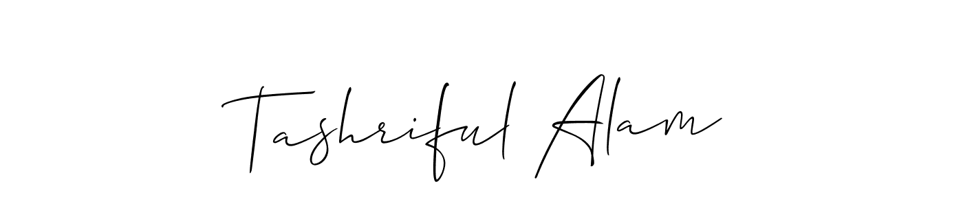 Tashriful Alam stylish signature style. Best Handwritten Sign (Allison_Script) for my name. Handwritten Signature Collection Ideas for my name Tashriful Alam. Tashriful Alam signature style 2 images and pictures png