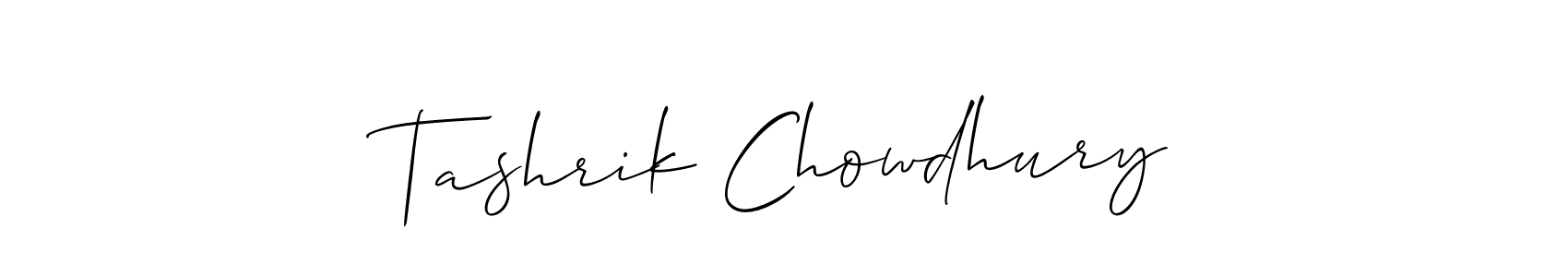 Also You can easily find your signature by using the search form. We will create Tashrik Chowdhury name handwritten signature images for you free of cost using Allison_Script sign style. Tashrik Chowdhury signature style 2 images and pictures png