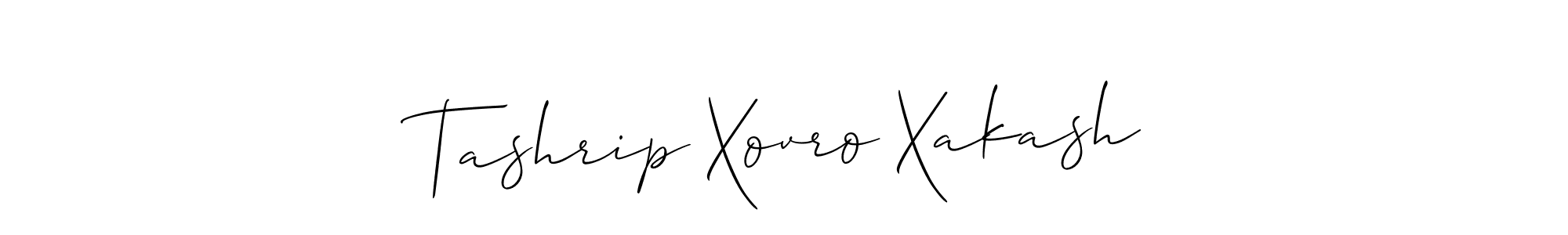 Similarly Allison_Script is the best handwritten signature design. Signature creator online .You can use it as an online autograph creator for name Tashrip Xovro Xakash. Tashrip Xovro Xakash signature style 2 images and pictures png