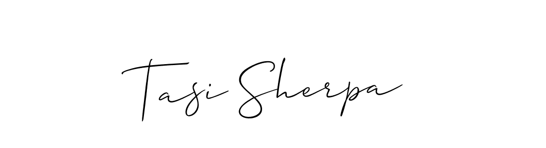 It looks lik you need a new signature style for name Tasi Sherpa. Design unique handwritten (Allison_Script) signature with our free signature maker in just a few clicks. Tasi Sherpa signature style 2 images and pictures png