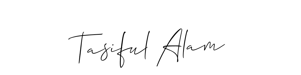 Tasiful Alam stylish signature style. Best Handwritten Sign (Allison_Script) for my name. Handwritten Signature Collection Ideas for my name Tasiful Alam. Tasiful Alam signature style 2 images and pictures png