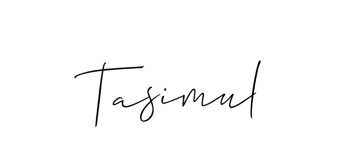 The best way (Allison_Script) to make a short signature is to pick only two or three words in your name. The name Tasimul include a total of six letters. For converting this name. Tasimul signature style 2 images and pictures png