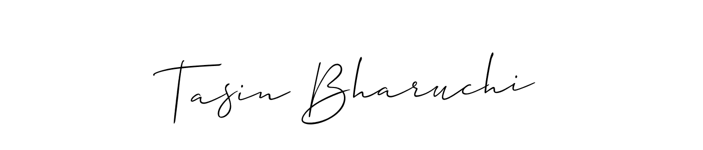 Allison_Script is a professional signature style that is perfect for those who want to add a touch of class to their signature. It is also a great choice for those who want to make their signature more unique. Get Tasin Bharuchi name to fancy signature for free. Tasin Bharuchi signature style 2 images and pictures png