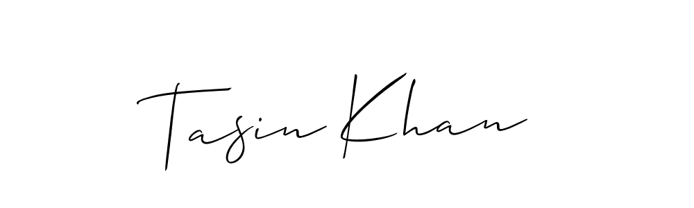 How to make Tasin Khan name signature. Use Allison_Script style for creating short signs online. This is the latest handwritten sign. Tasin Khan signature style 2 images and pictures png