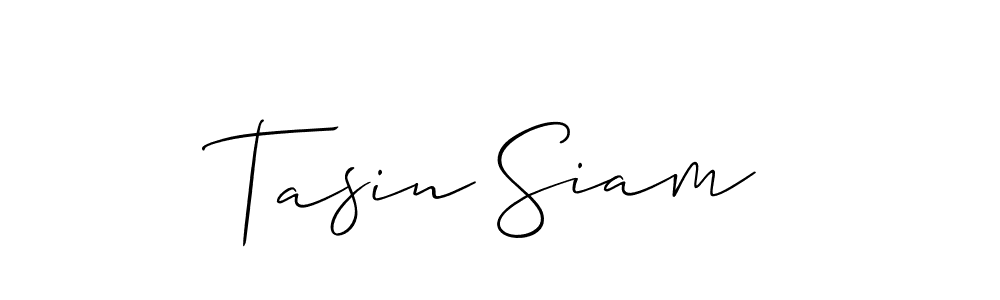 Design your own signature with our free online signature maker. With this signature software, you can create a handwritten (Allison_Script) signature for name Tasin Siam. Tasin Siam signature style 2 images and pictures png