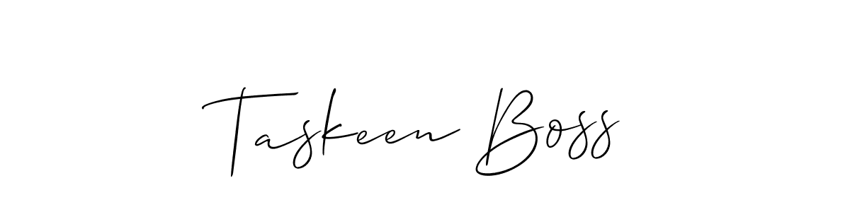 Design your own signature with our free online signature maker. With this signature software, you can create a handwritten (Allison_Script) signature for name Taskeen Boss. Taskeen Boss signature style 2 images and pictures png