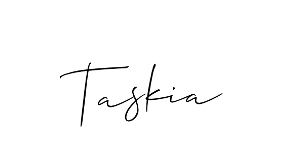 You should practise on your own different ways (Allison_Script) to write your name (Taskia) in signature. don't let someone else do it for you. Taskia signature style 2 images and pictures png