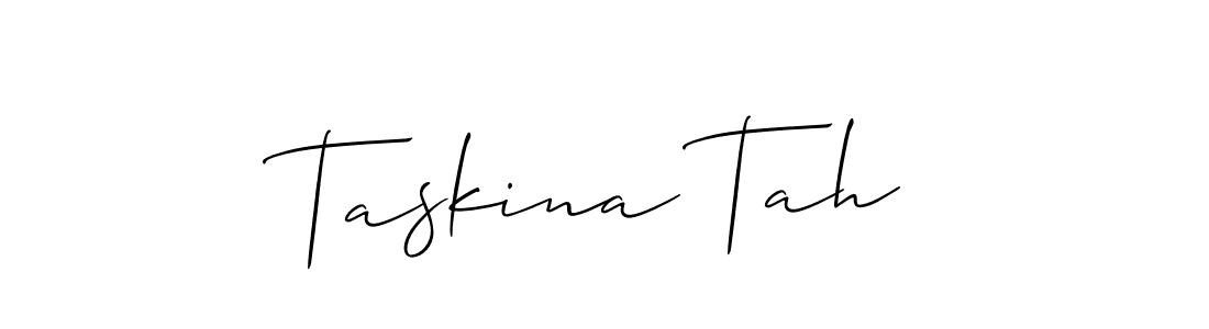 How to make Taskina Tah signature? Allison_Script is a professional autograph style. Create handwritten signature for Taskina Tah name. Taskina Tah signature style 2 images and pictures png