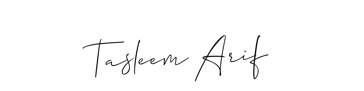 How to Draw Tasleem Arif signature style? Allison_Script is a latest design signature styles for name Tasleem Arif. Tasleem Arif signature style 2 images and pictures png