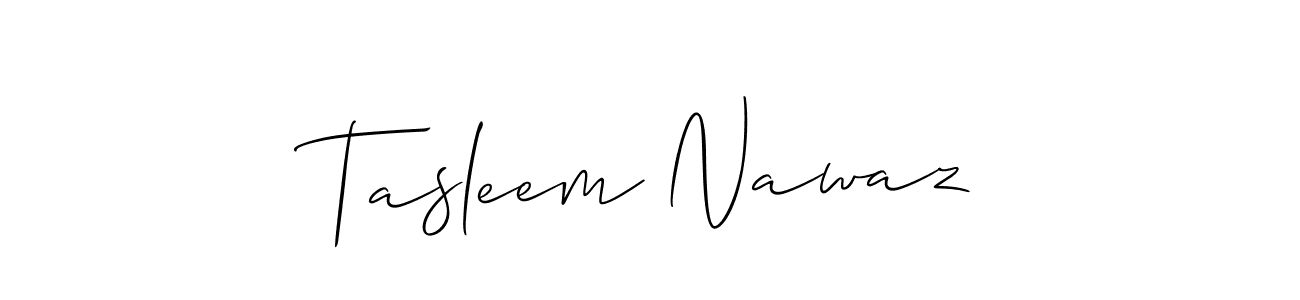 Design your own signature with our free online signature maker. With this signature software, you can create a handwritten (Allison_Script) signature for name Tasleem Nawaz. Tasleem Nawaz signature style 2 images and pictures png