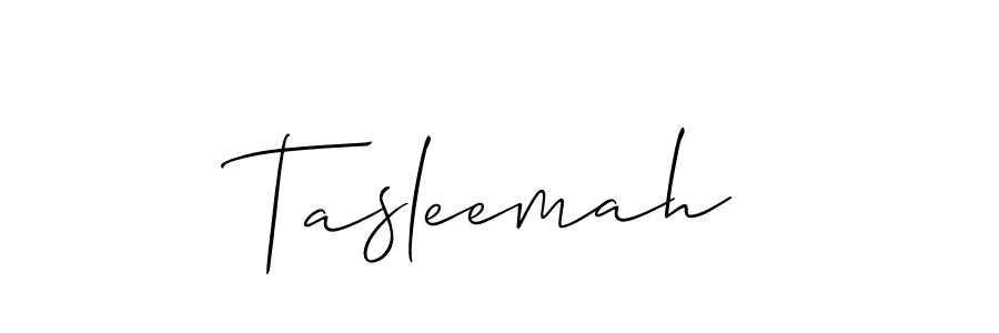 Allison_Script is a professional signature style that is perfect for those who want to add a touch of class to their signature. It is also a great choice for those who want to make their signature more unique. Get Tasleemah name to fancy signature for free. Tasleemah signature style 2 images and pictures png