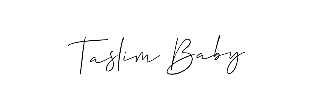 How to make Taslim Baby name signature. Use Allison_Script style for creating short signs online. This is the latest handwritten sign. Taslim Baby signature style 2 images and pictures png