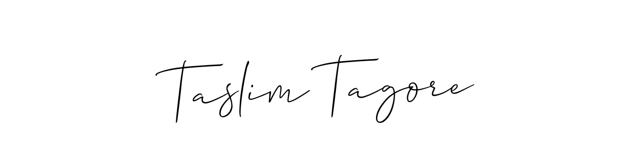 It looks lik you need a new signature style for name Taslim Tagore. Design unique handwritten (Allison_Script) signature with our free signature maker in just a few clicks. Taslim Tagore signature style 2 images and pictures png