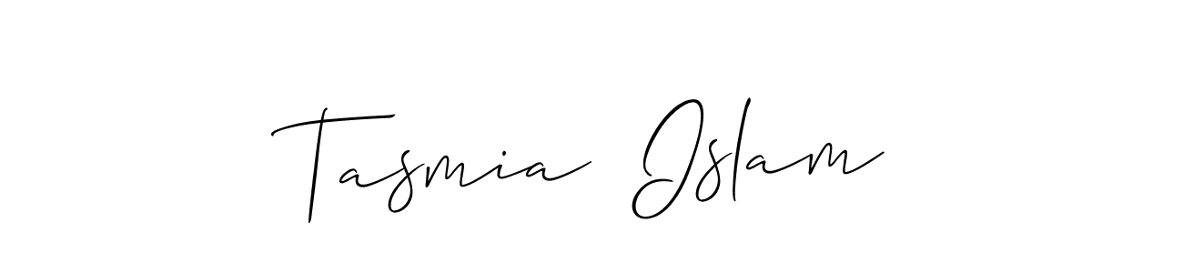 Make a beautiful signature design for name Tasmia  Islam. With this signature (Allison_Script) style, you can create a handwritten signature for free. Tasmia  Islam signature style 2 images and pictures png
