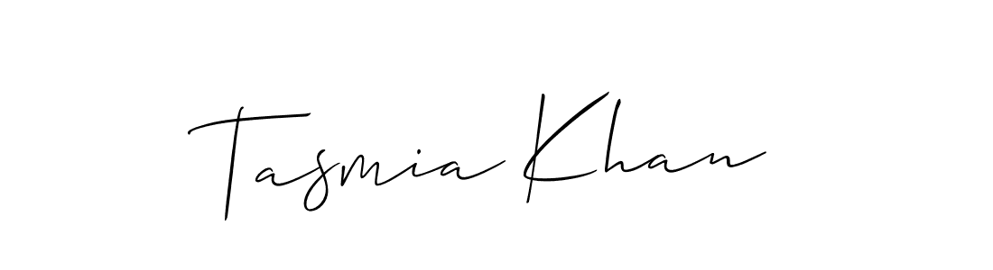 Design your own signature with our free online signature maker. With this signature software, you can create a handwritten (Allison_Script) signature for name Tasmia Khan. Tasmia Khan signature style 2 images and pictures png