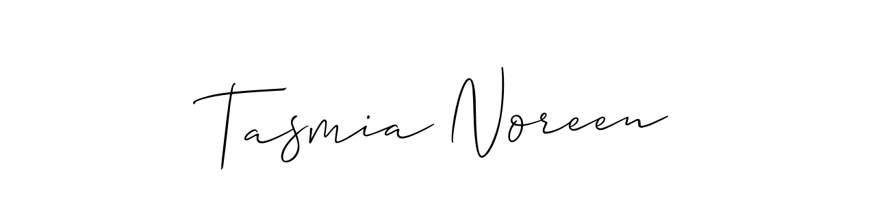 The best way (Allison_Script) to make a short signature is to pick only two or three words in your name. The name Tasmia Noreen include a total of six letters. For converting this name. Tasmia Noreen signature style 2 images and pictures png