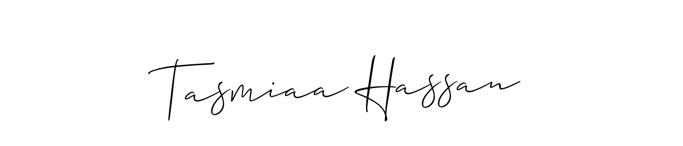 Use a signature maker to create a handwritten signature online. With this signature software, you can design (Allison_Script) your own signature for name Tasmiaa Hassan. Tasmiaa Hassan signature style 2 images and pictures png