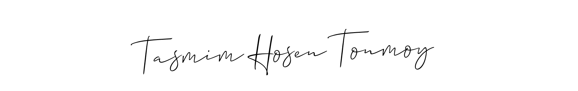 Make a short Tasmim Hosen Tonmoy signature style. Manage your documents anywhere anytime using Allison_Script. Create and add eSignatures, submit forms, share and send files easily. Tasmim Hosen Tonmoy signature style 2 images and pictures png