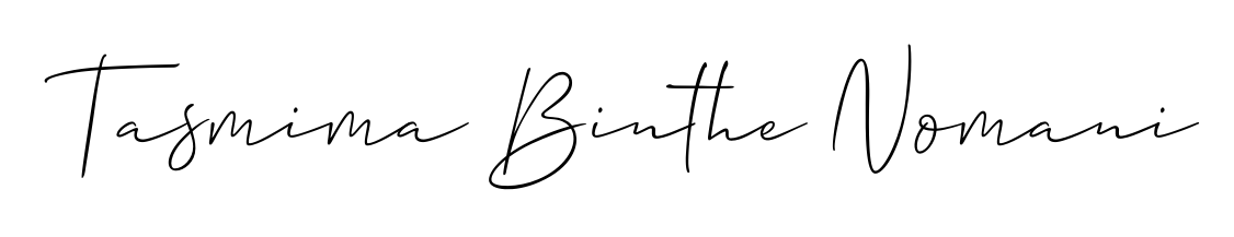 The Allison_Script typeface gives name Tasmima Binthe Nomani a refined look. Suitable for certificates, diplomas, and official verification. Tasmima Binthe Nomani signature style 2 images and pictures png