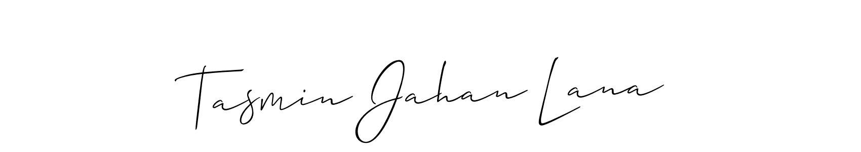 How to make Tasmin Jahan Lana name signature. Use Allison_Script style for creating short signs online. This is the latest handwritten sign. Tasmin Jahan Lana signature style 2 images and pictures png