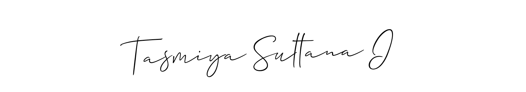 How to make Tasmiya Sultana I signature? Allison_Script is a professional autograph style. Create handwritten signature for Tasmiya Sultana I name. Tasmiya Sultana I signature style 2 images and pictures png