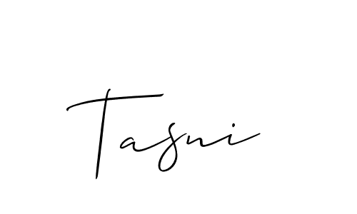 Design your own signature with our free online signature maker. With this signature software, you can create a handwritten (Allison_Script) signature for name Tasni. Tasni signature style 2 images and pictures png