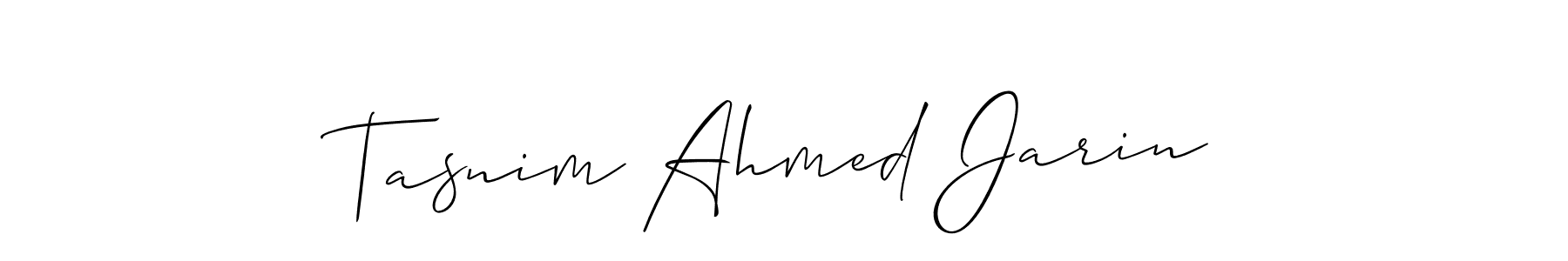 How to Draw Tasnim Ahmed Jarin signature style? Allison_Script is a latest design signature styles for name Tasnim Ahmed Jarin. Tasnim Ahmed Jarin signature style 2 images and pictures png