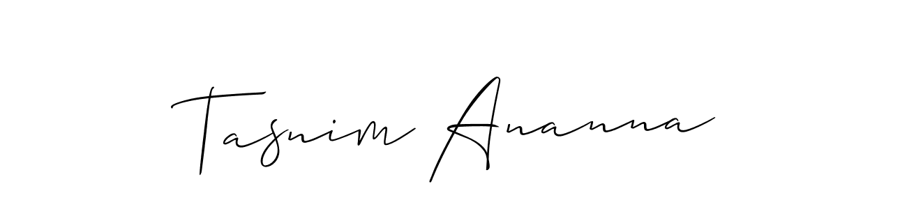 Use a signature maker to create a handwritten signature online. With this signature software, you can design (Allison_Script) your own signature for name Tasnim Ananna. Tasnim Ananna signature style 2 images and pictures png