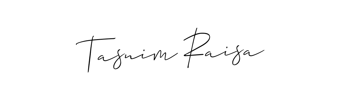 You should practise on your own different ways (Allison_Script) to write your name (Tasnim Raisa) in signature. don't let someone else do it for you. Tasnim Raisa signature style 2 images and pictures png