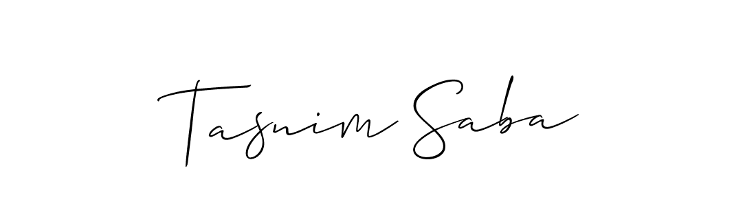 Similarly Allison_Script is the best handwritten signature design. Signature creator online .You can use it as an online autograph creator for name Tasnim Saba. Tasnim Saba signature style 2 images and pictures png