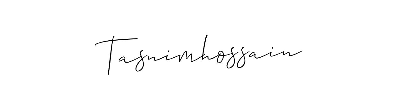 Similarly Allison_Script is the best handwritten signature design. Signature creator online .You can use it as an online autograph creator for name Tasnimhossain. Tasnimhossain signature style 2 images and pictures png
