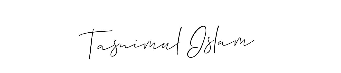 The best way (Allison_Script) to make a short signature is to pick only two or three words in your name. The name Tasnimul Islam include a total of six letters. For converting this name. Tasnimul Islam signature style 2 images and pictures png