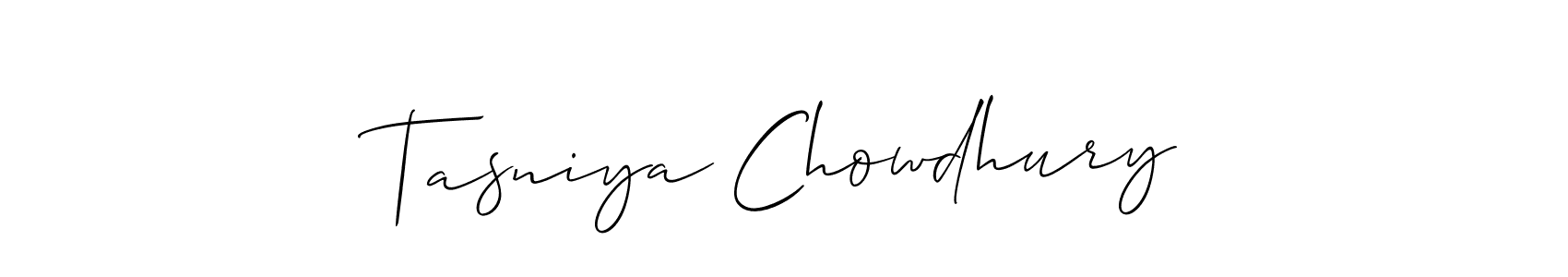 Design your own signature with our free online signature maker. With this signature software, you can create a handwritten (Allison_Script) signature for name Tasniya Chowdhury. Tasniya Chowdhury signature style 2 images and pictures png