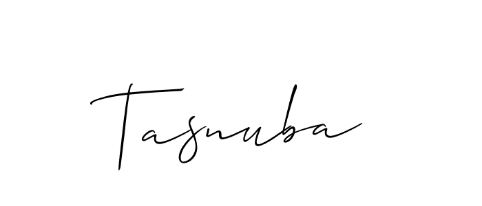 Similarly Allison_Script is the best handwritten signature design. Signature creator online .You can use it as an online autograph creator for name Tasnuba. Tasnuba signature style 2 images and pictures png