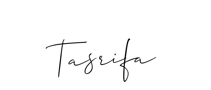 Use a signature maker to create a handwritten signature online. With this signature software, you can design (Allison_Script) your own signature for name Tasrifa. Tasrifa signature style 2 images and pictures png