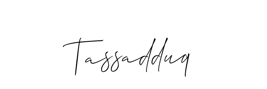 if you are searching for the best signature style for your name Tassadduq. so please give up your signature search. here we have designed multiple signature styles  using Allison_Script. Tassadduq signature style 2 images and pictures png