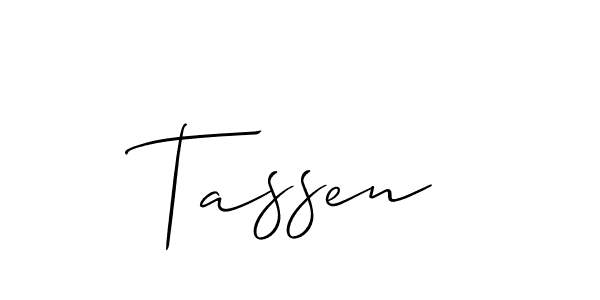 Make a beautiful signature design for name Tassen. With this signature (Allison_Script) style, you can create a handwritten signature for free. Tassen signature style 2 images and pictures png
