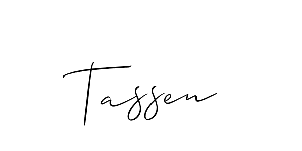 Design your own signature with our free online signature maker. With this signature software, you can create a handwritten (Allison_Script) signature for name Tassen. Tassen signature style 2 images and pictures png