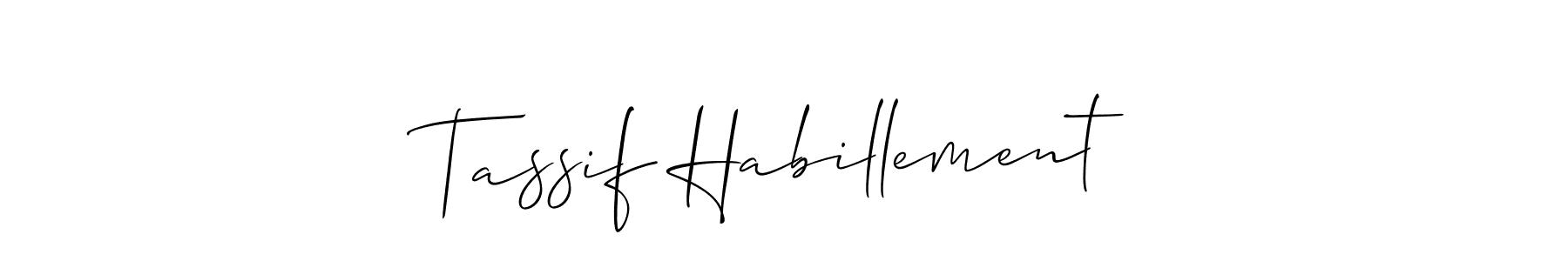 How to make Tassif Habillement signature? Allison_Script is a professional autograph style. Create handwritten signature for Tassif Habillement name. Tassif Habillement signature style 2 images and pictures png