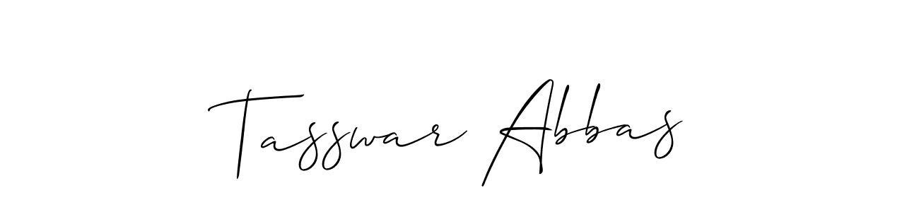 Use a signature maker to create a handwritten signature online. With this signature software, you can design (Allison_Script) your own signature for name Tasswar Abbas. Tasswar Abbas signature style 2 images and pictures png