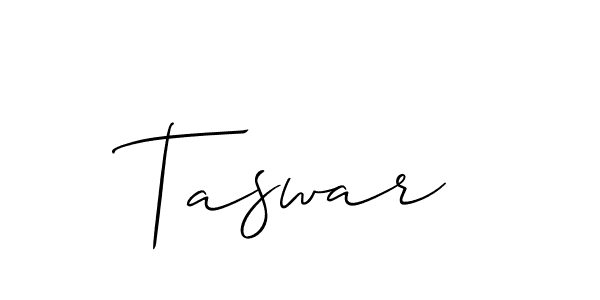 Similarly Allison_Script is the best handwritten signature design. Signature creator online .You can use it as an online autograph creator for name Taswar. Taswar signature style 2 images and pictures png