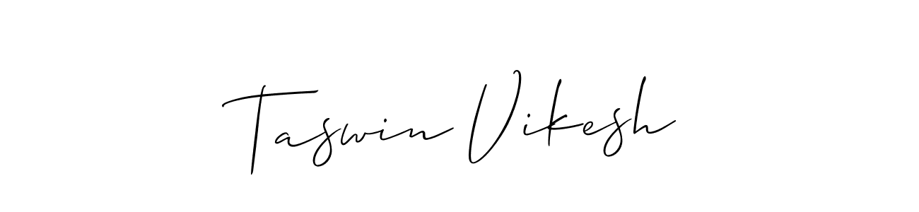 Also You can easily find your signature by using the search form. We will create Taswin Vikesh name handwritten signature images for you free of cost using Allison_Script sign style. Taswin Vikesh signature style 2 images and pictures png