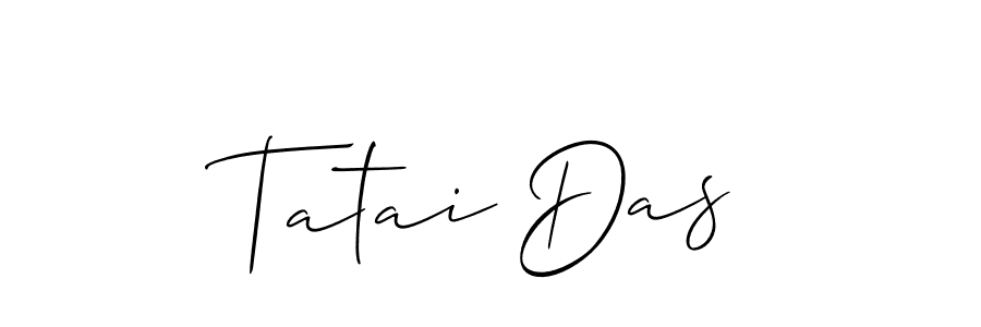 Use a signature maker to create a handwritten signature online. With this signature software, you can design (Allison_Script) your own signature for name Tatai Das. Tatai Das signature style 2 images and pictures png