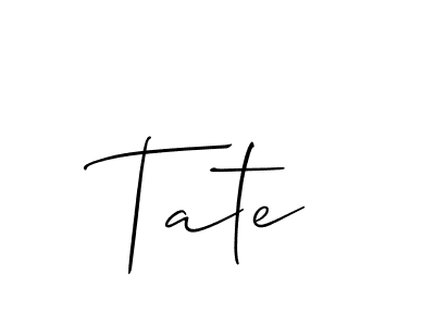Create a beautiful signature design for name Tate. With this signature (Allison_Script) fonts, you can make a handwritten signature for free. Tate signature style 2 images and pictures png