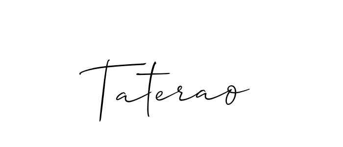 Allison_Script is a professional signature style that is perfect for those who want to add a touch of class to their signature. It is also a great choice for those who want to make their signature more unique. Get Taterao name to fancy signature for free. Taterao signature style 2 images and pictures png