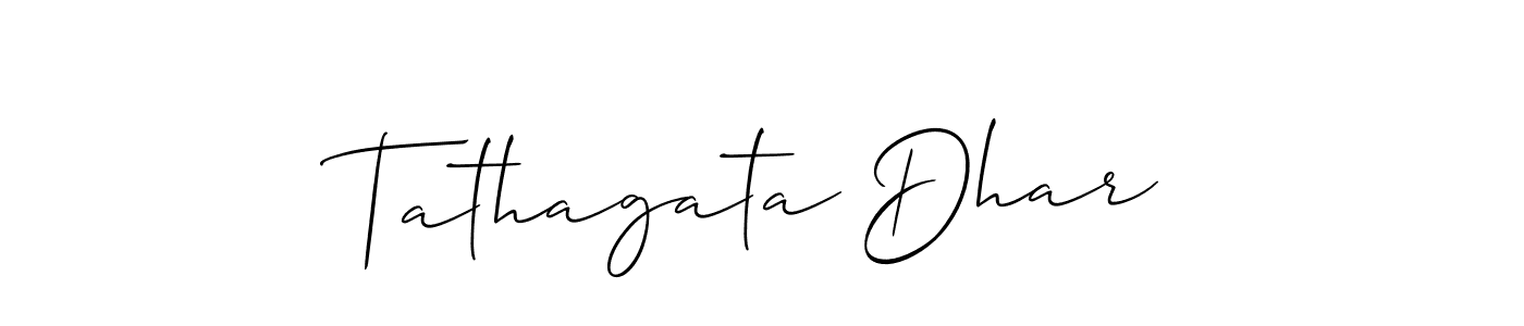 How to make Tathagata Dhar name signature. Use Allison_Script style for creating short signs online. This is the latest handwritten sign. Tathagata Dhar signature style 2 images and pictures png